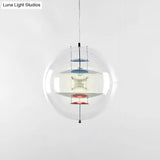 Clear Glass Pendant Light With Modern Styling And Layered Shade