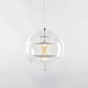 Clear Glass Pendant Light With Modern Styling And Layered Shade White