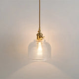 Clear Glass Pendant Lighting Fixture With Simplicity Shaded Hanging Light / T