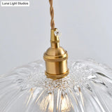 Clear Glass Retro Industrial Pendant Light For Kitchen - 1-Light Ceiling