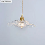 Clear Glass Retro Industrial Pendant Light For Kitchen - 1-Light Ceiling