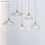 Clear Glass Retro Industrial Pendant Light For Kitchen - 1-Light Ceiling