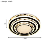 Clear Glass Stainless Steel Flushmount Led Ceiling Light