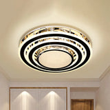 Clear Glass Stainless Steel Flushmount Led Ceiling Light Stainless - Steel