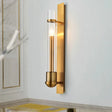 Clear Glass Wall Sconce - Modern Single Brass Light Fixture