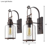 Clear Glass Wall Sconce - Traditional Rustic Cylinder Lamp For Corridors