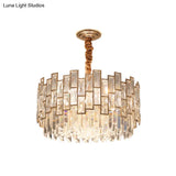Clear K9 Crystal Chandelier: Modern Suspension Light For Dining Room