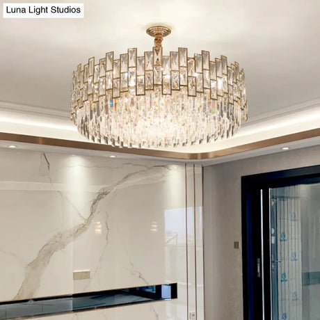 Clear K9 Crystal Chandelier: Modern Suspension Light For Dining Room