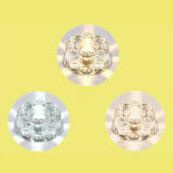 Clear Led Floral Crystal Flush Light - Stylish Ceiling Fixture For Living Room / 3W Third Gear