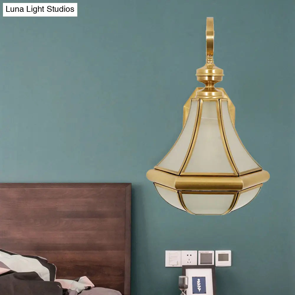 Clear/Textured White/Cream Glass Gourd Sconce Lamp - Bedside Wall Lighting Fixture