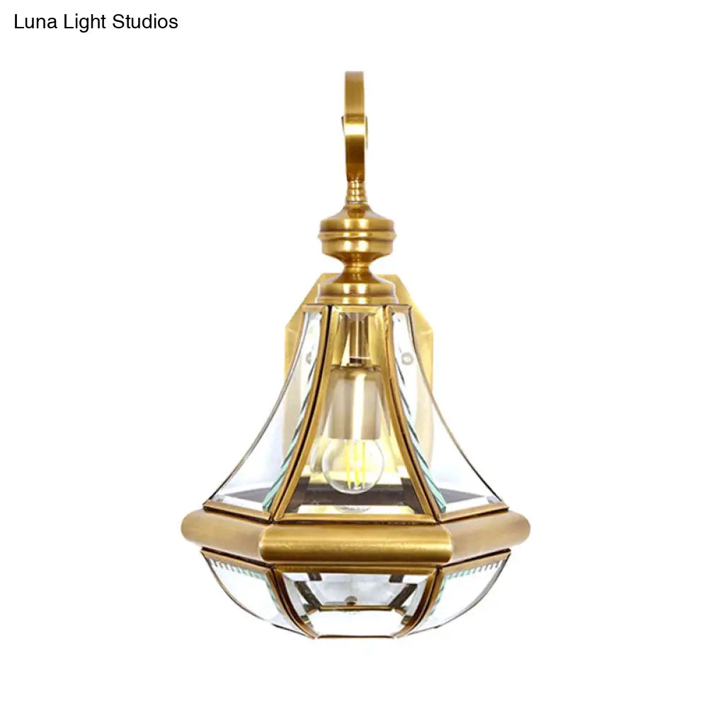 Clear/Textured White/Cream Glass Gourd Sconce Lamp - Bedside Wall Lighting Fixture