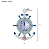 Clock Design Kids Blue Led Wall Sconce With Warm/White Light By Rudder Lighting