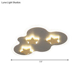Cloud And Star Acrylic Flush Mount Ceiling Light For Kids’ Bedroom - Art Deco Fixture