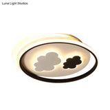 Cloud Ceiling Lamp: Black & White Cartoon Acrylic Led Light For Kindergarten
