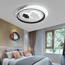 Cloud Ceiling Lamp: Black & White Cartoon Acrylic Led Light For Kindergarten /