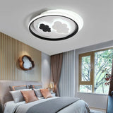 Cloud Ceiling Lamp: Black & White Cartoon Acrylic Led Light For Kindergarten /