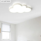 Cloud Flush Light Fixture - Minimalist Acrylic Mount Ceiling (1 Light) White / 19.5 Warm