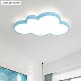 Cloud Flush Light Fixture - Minimalist Acrylic Mount Ceiling (1 Light) Blue / 19.5 White