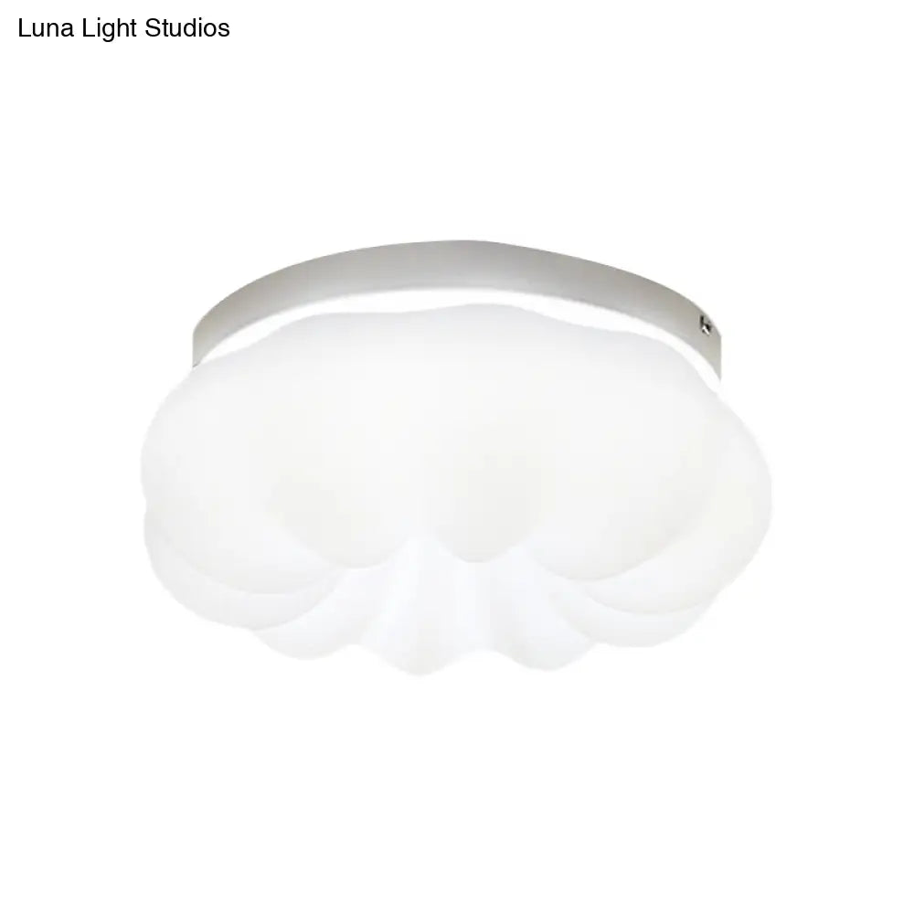 Cloud - Like Ceiling Lamp: Simplicity Led Flush Mount Fixture In 3 Colors 12’/18’ Width