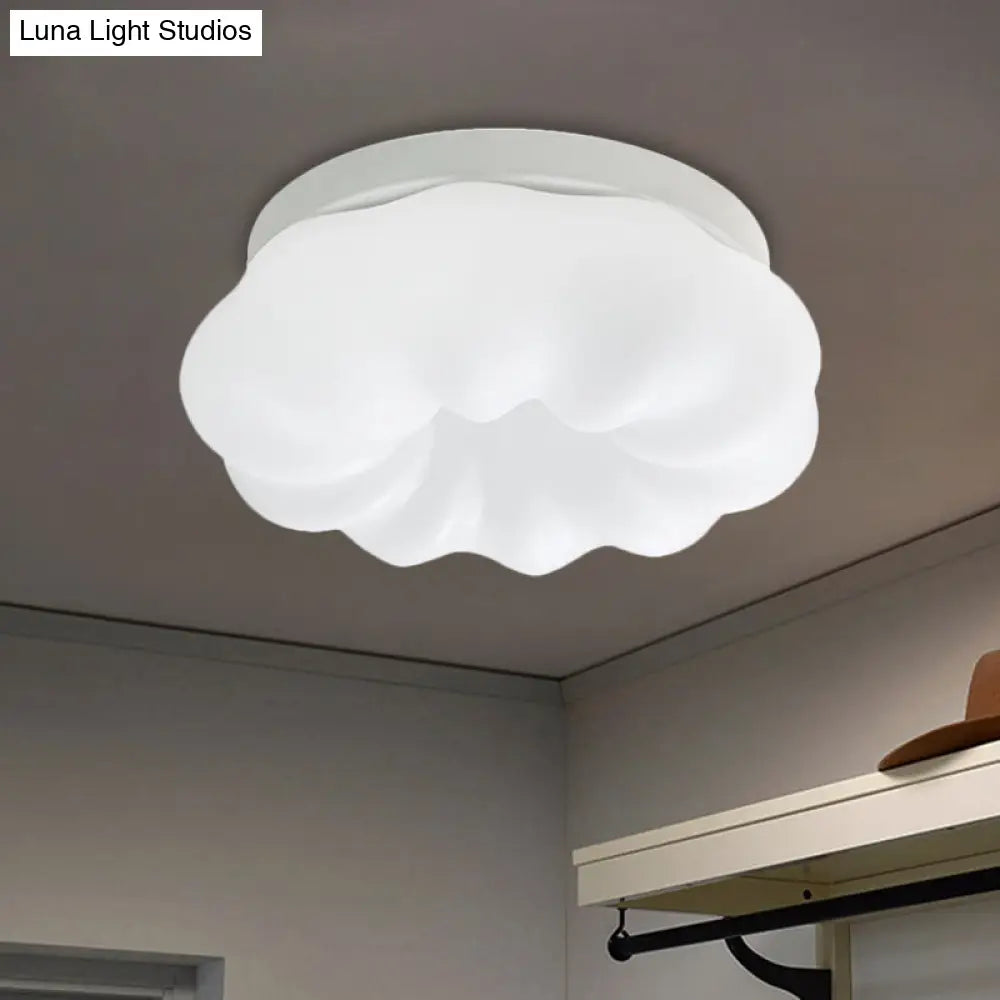 Cloud - Like Ceiling Lamp: Simplicity Led Flush Mount Fixture In 3 Colors 12’/18’ Width