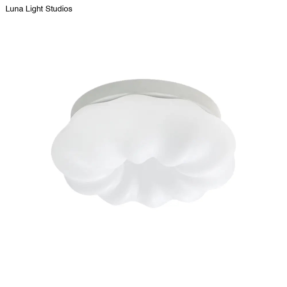 Cloud - Like Ceiling Lamp: Simplicity Led Flush Mount Fixture In 3 Colors 12’/18’ Width