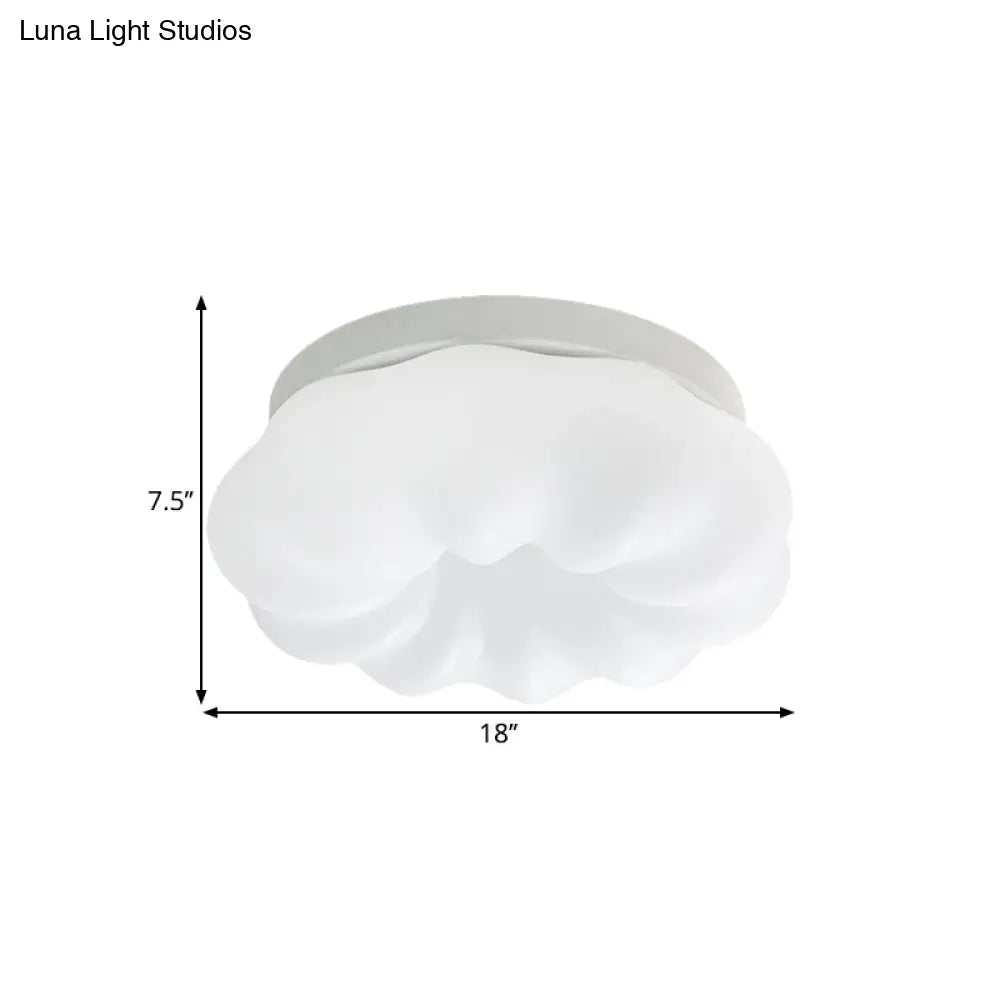 Cloud - Like Ceiling Lamp: Simplicity Led Flush Mount Fixture In 3 Colors 12’/18’ Width