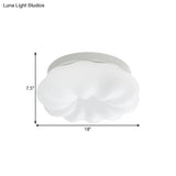 Cloud - Like Ceiling Lamp: Simplicity Led Flush Mount Fixture In 3 Colors 12’/18’ Width