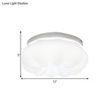 Cloud - Like Ceiling Lamp: Simplicity Led Flush Mount Fixture In 3 Colors 12’/18’ Width