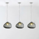 Cloud Shaped Hand-Blown Glass Pendant Light - Clear/Smoke Gray 8/12 Contemporary Design 1 Bulb