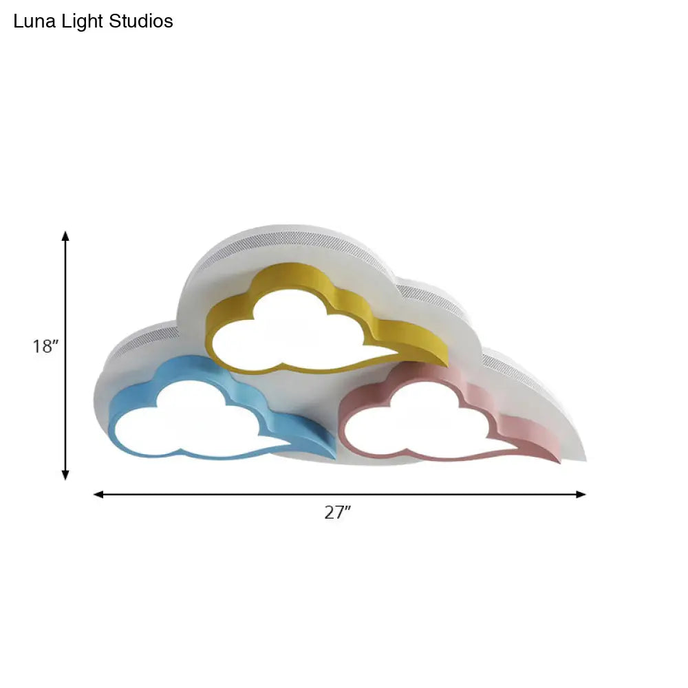 Cloud - Themed Kindergarten Flush Ceiling Light Fixture: Acrylic Cartoon Multi - Color Design