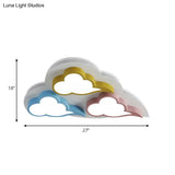 Cloud - Themed Kindergarten Flush Ceiling Light Fixture: Acrylic Cartoon Multi - Color Design