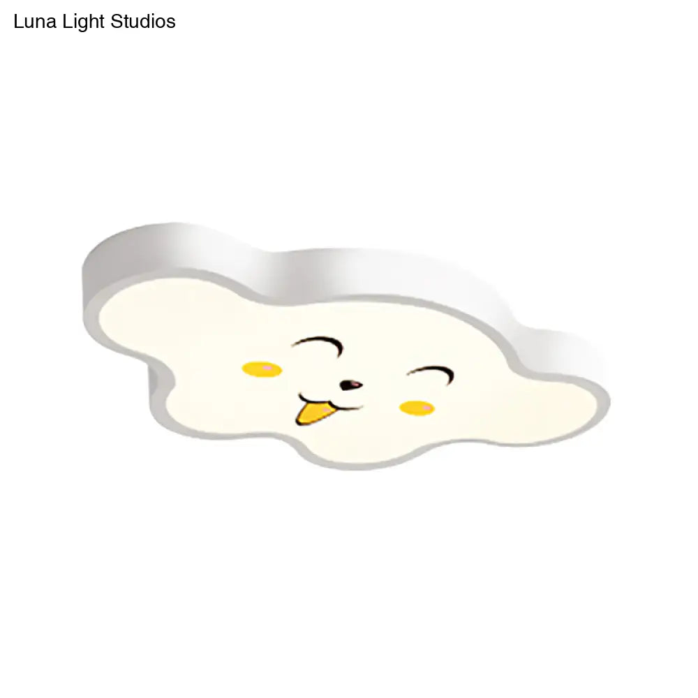 Cloudy Kid Bedroom Ceiling Light - Acrylic Cartoon Flush Mount -  Luna Light Studios