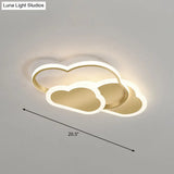 Cloudy Kids Led Bedroom Ceiling Light: Acrylic Flush Mount Fixture Gold / 20.5 Warm