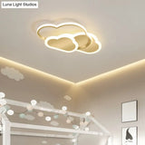 Cloudy Kids Led Bedroom Ceiling Light: Acrylic Flush Mount Fixture