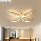 Clover Metallic Led Ceiling Light In Warm/White - Modern Semi Flush Mount 23’/29’ Wide