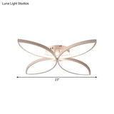 Clover Metallic Led Ceiling Light In Warm/White - Modern Semi Flush Mount 23’/29’ Wide