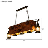 Coastal Black 6-Bulb Lantern Ceiling Lamp For Living Room With Rectangle/Fish Design