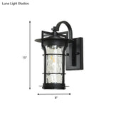 Coastal Clear Glass Iron Cage Wall Sconce Light - Square/Rectangle Design