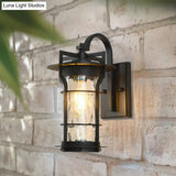 Coastal Clear Glass Iron Cage Wall Sconce Light - Square/Rectangle Design