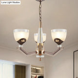 Coffee Bowl Pendant Chandelier - Rural Style Cream Glass Suspension Lighting (3/6/8/10 Heads) Ideal