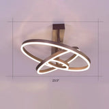 Coffee Metal Led Semi Flush Mount Ceiling Lamp – Simplicity In Bedroom Lighting 3 / Small