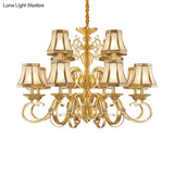 Colonial Frosted Glass Chandelier Lamp With Brass Accents Available In 6 8 Or 12 Lights
