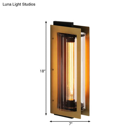 Colonial Gold Wall Sconce With Clear Glass Shade