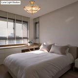 Colonial Ivory Glass Ceiling Light With Brass Mount For Living Room