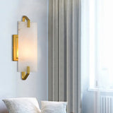 Colonial Marble Gold Wall Mounted Lamp Rectangular Bedroom Flush Mount