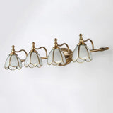 Colonial Opal Glass Vanity Light: Brass Wall Lighting Fixture For Bathroom (1/2/3/4 Heads) 4 /