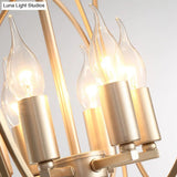Colonial Style Gold Metal Pendant Chandelier With 5 Interlocking Rings