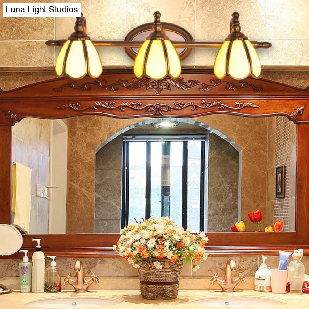 Colonial Style Vanity Lights With Metal Arms For Bathroom Mirrors