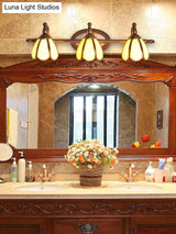 Colonial Style Vanity Lights With Metal Arms For Bathroom Mirrors