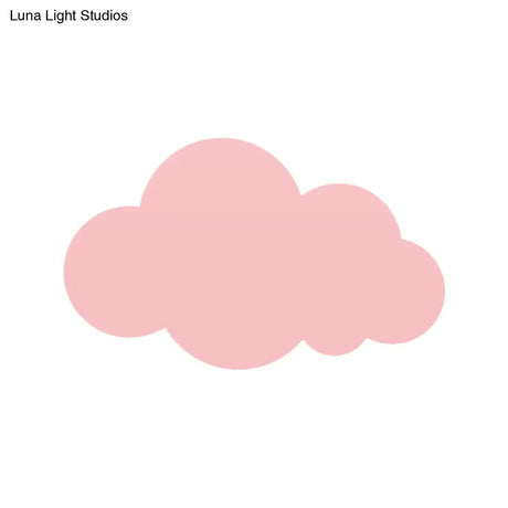 Colorful Cartoon Led Cloud Wall Sconce With Metallic Shade - Pink Yellow Blue